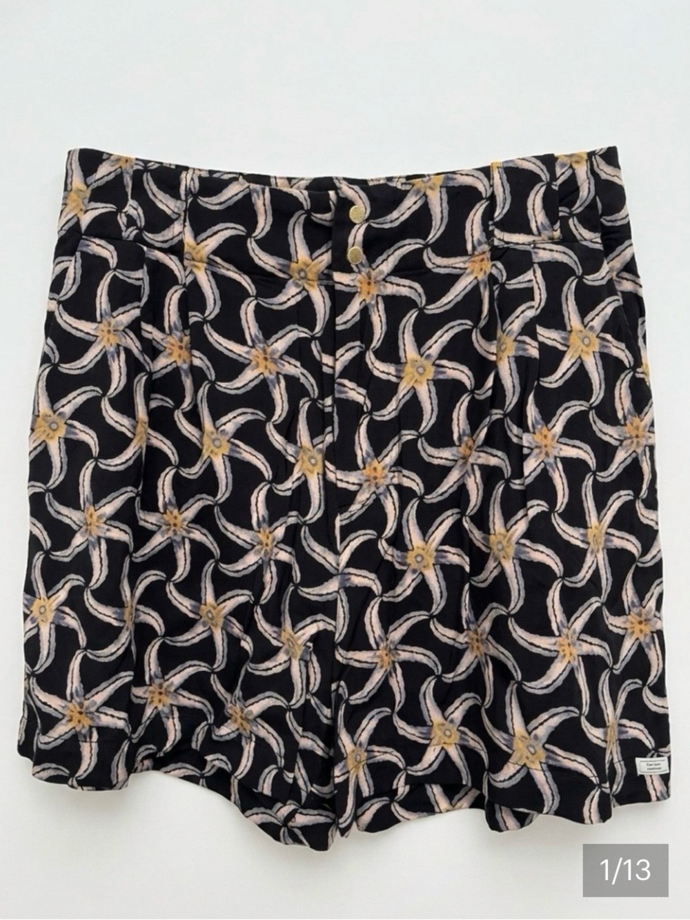 Scotch & Soda Black Floral Pinwheel Skirt